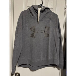 Women's Under Armour Grey & Black Logo Hoodie Size L